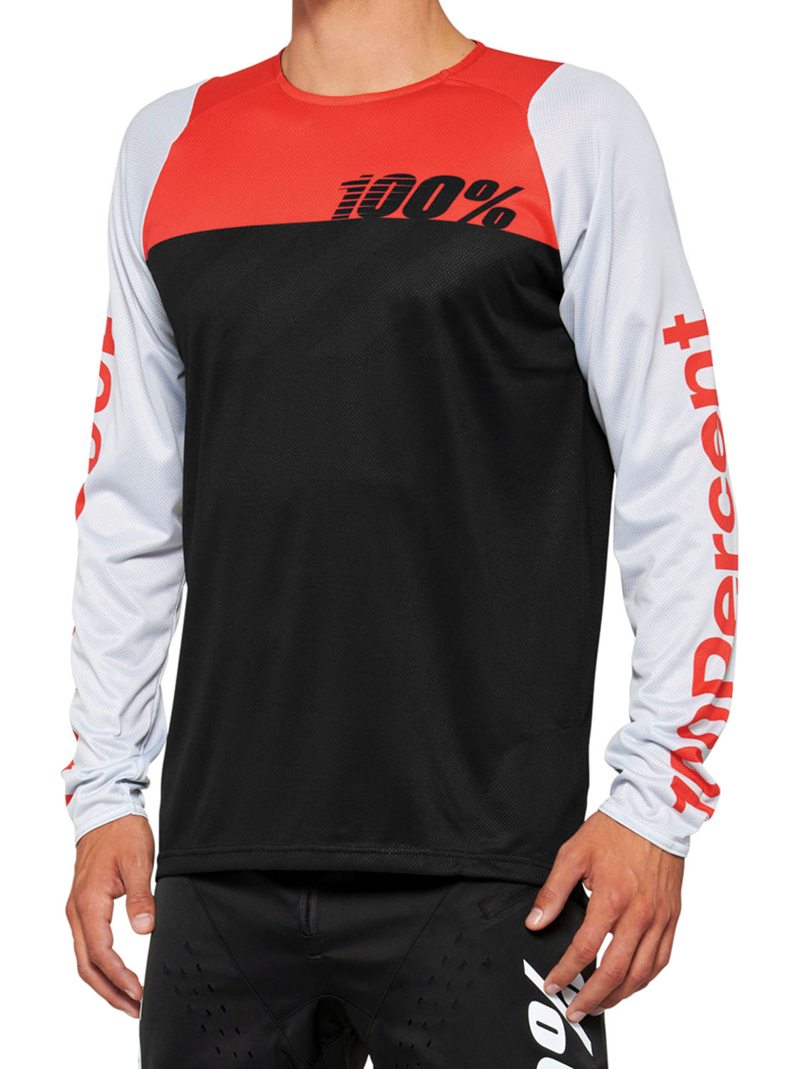 100% R-Core Bike Longsleeve Jersey Black Racer Red