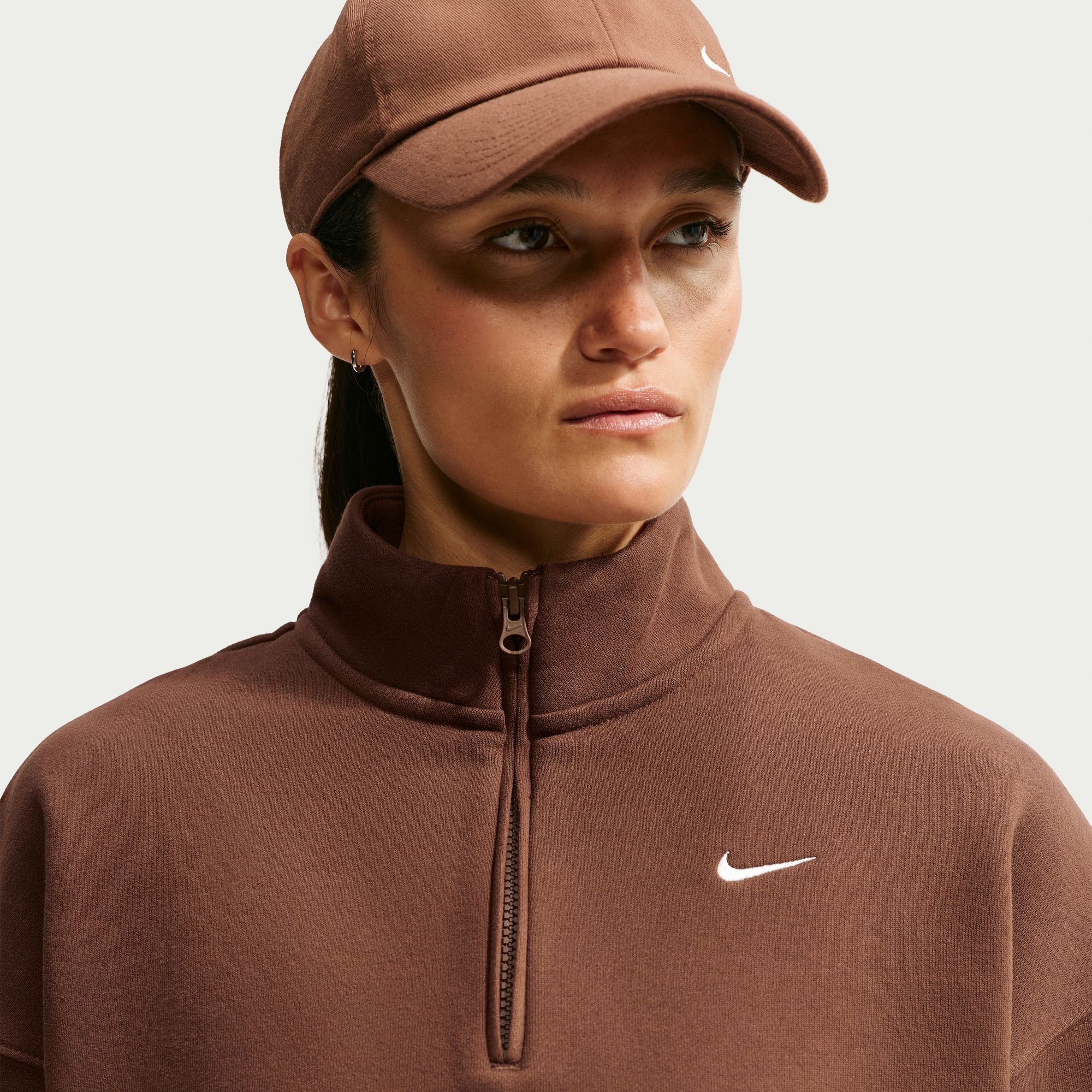 Nike Damen Crop Sweatshirt Cacao Wow Sail