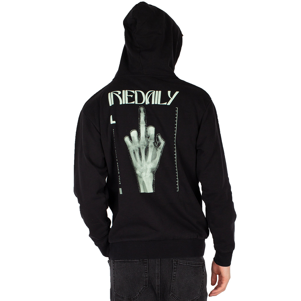 Iriedaily Rayfinger Printed Hoodie Black 23468