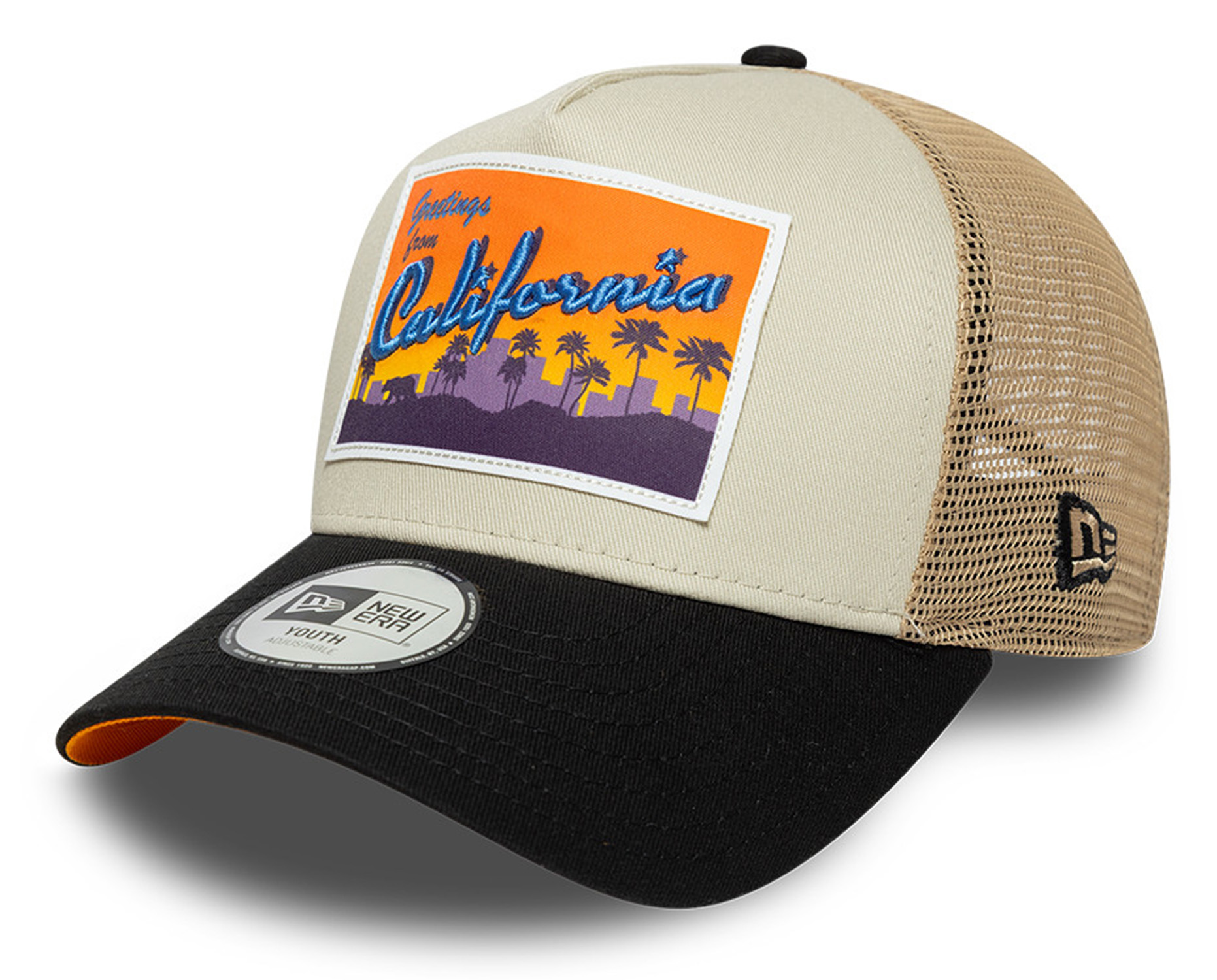New Era Kinder Location California Patch Trucker Cap Beige 26148