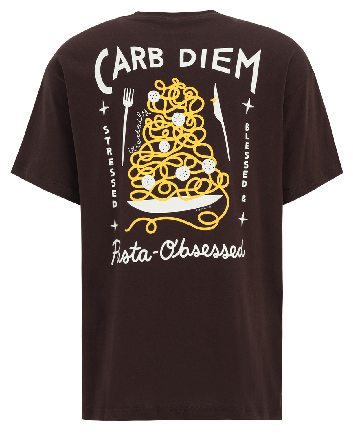 Iriedaily Pasta Obsessed T-Shirt Dark Coffee 25591