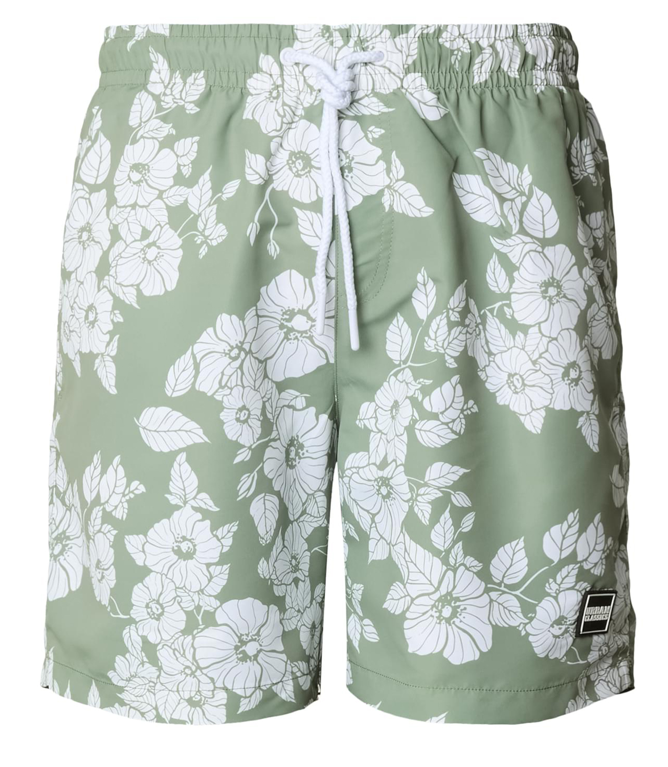 Urban Classics Pattern Swim Short Green White 26248