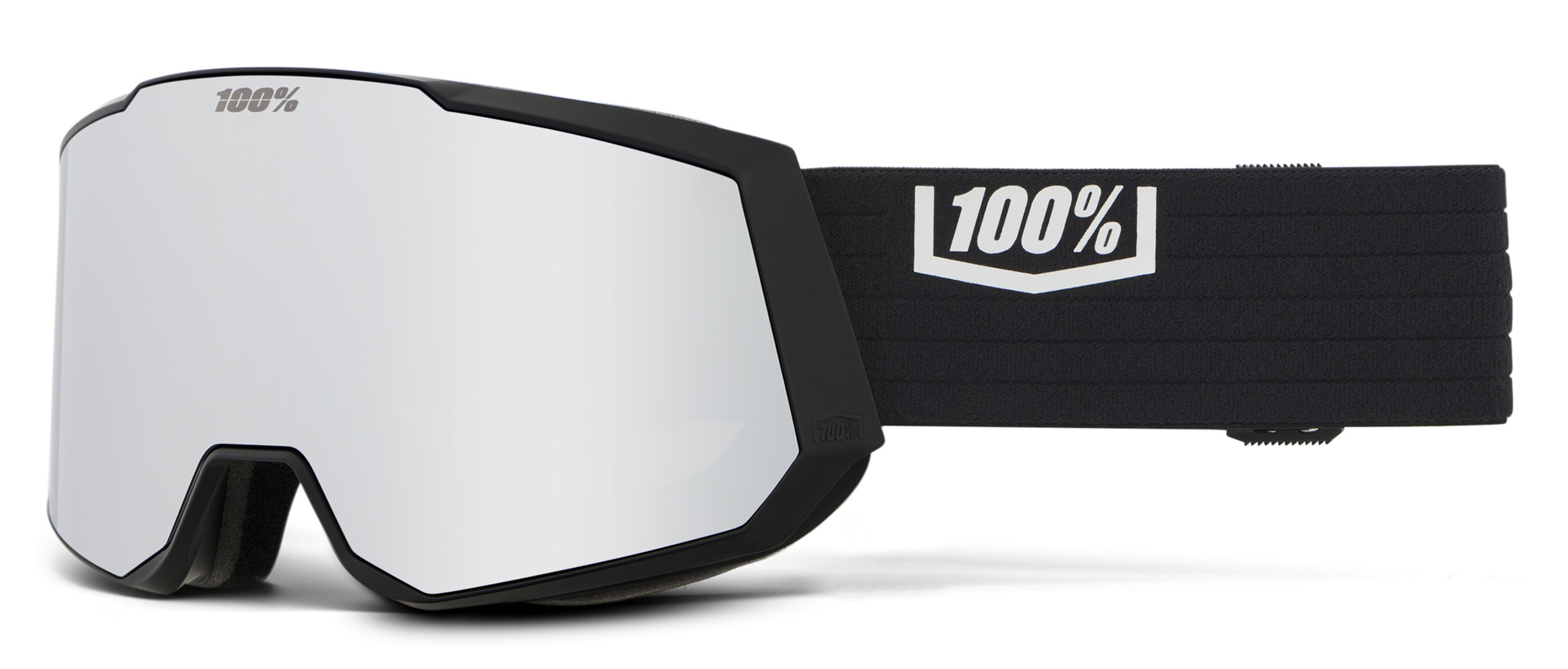 100% Snowcraft XL Hiper Snow Goggle Black Silver + Ersatzglas 22/23 22743