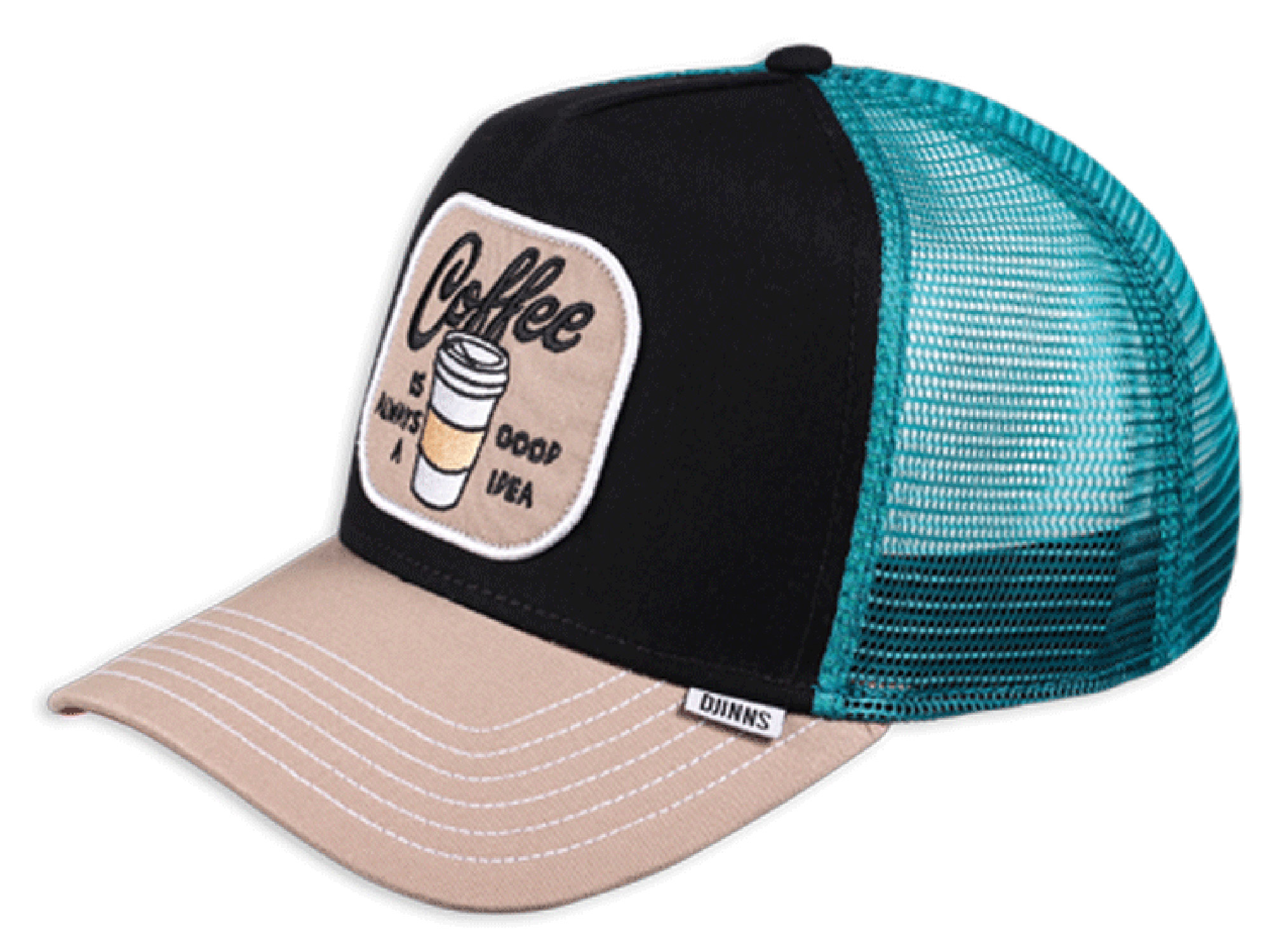Djinns HFT Trucker Cap Food Coffee Black Turquoise 25362 Djinns HFT Trucker Cap Food Coffee Black Turquoise 25362