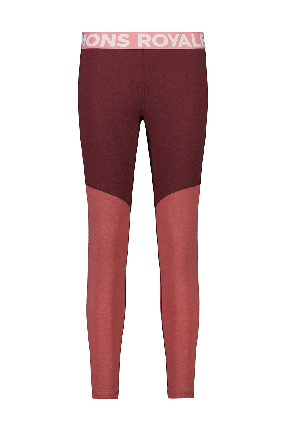 Mons Royale Damen Cascade Legging Logo Dark Chocolate Terracotta