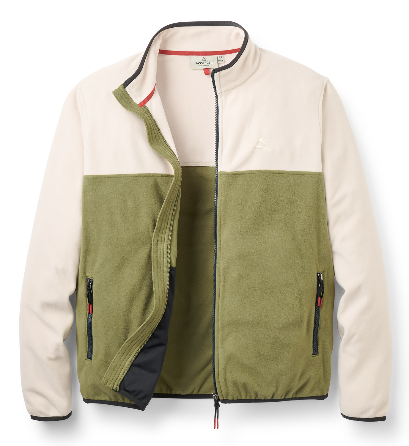 Passenger Set Off Full Zip Polar Fleece Jacke Oatmeal Khaki 26657