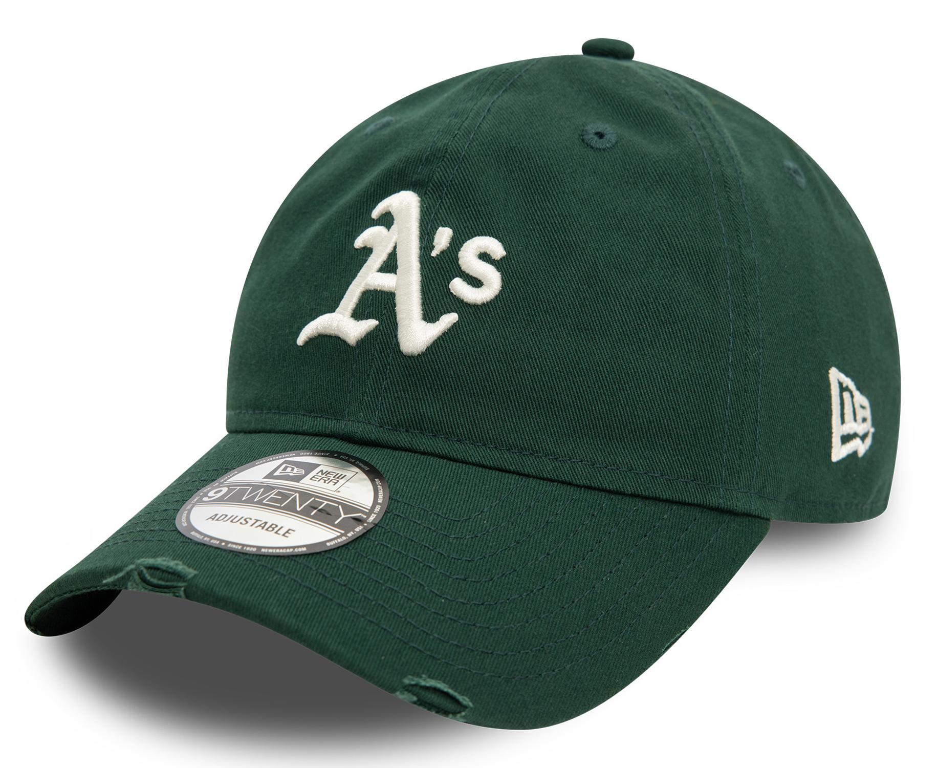 New Era Distressed 9Twenty Cap Oakland Athletics Dark Green 25107