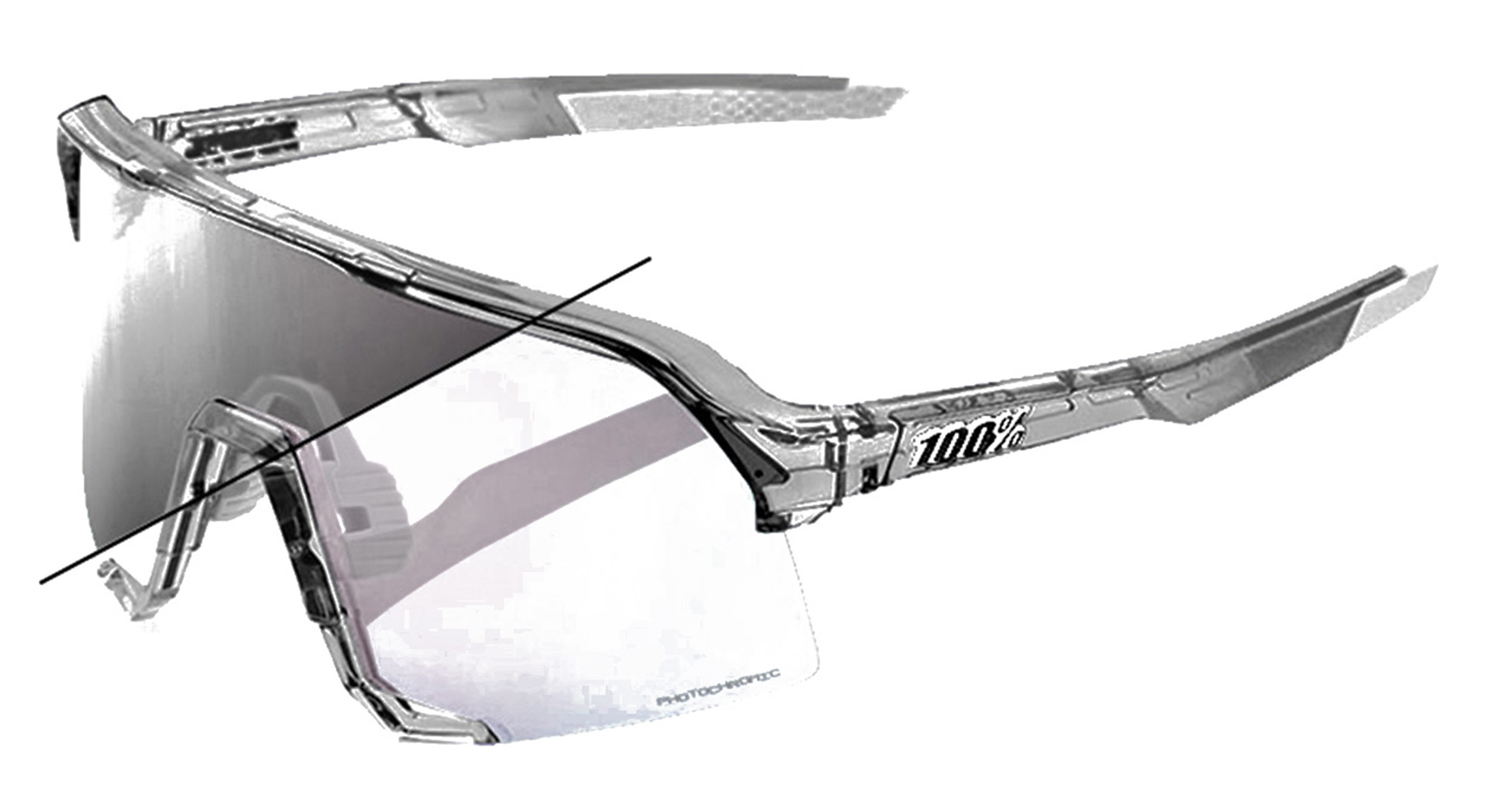 100% S3 Polished Translucent Grey Photochromic Rose Gold 26095