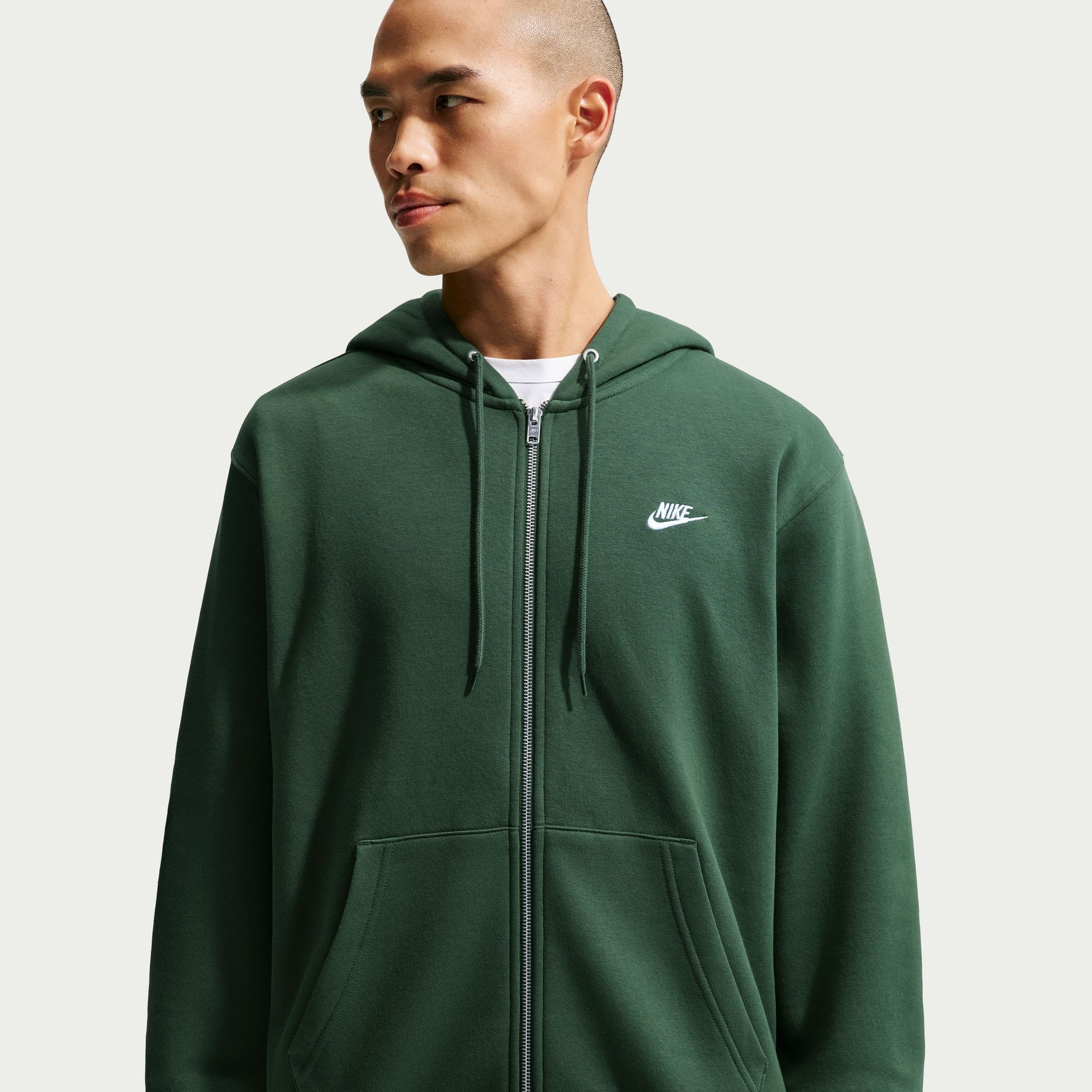 Nike Club Fullzip Hoodie Fire White
