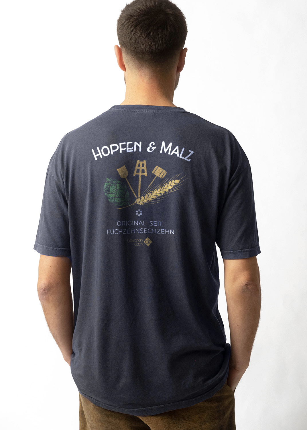 Bavarian Caps Hopfen & Malz T-Shirt Dunkblau 23091
