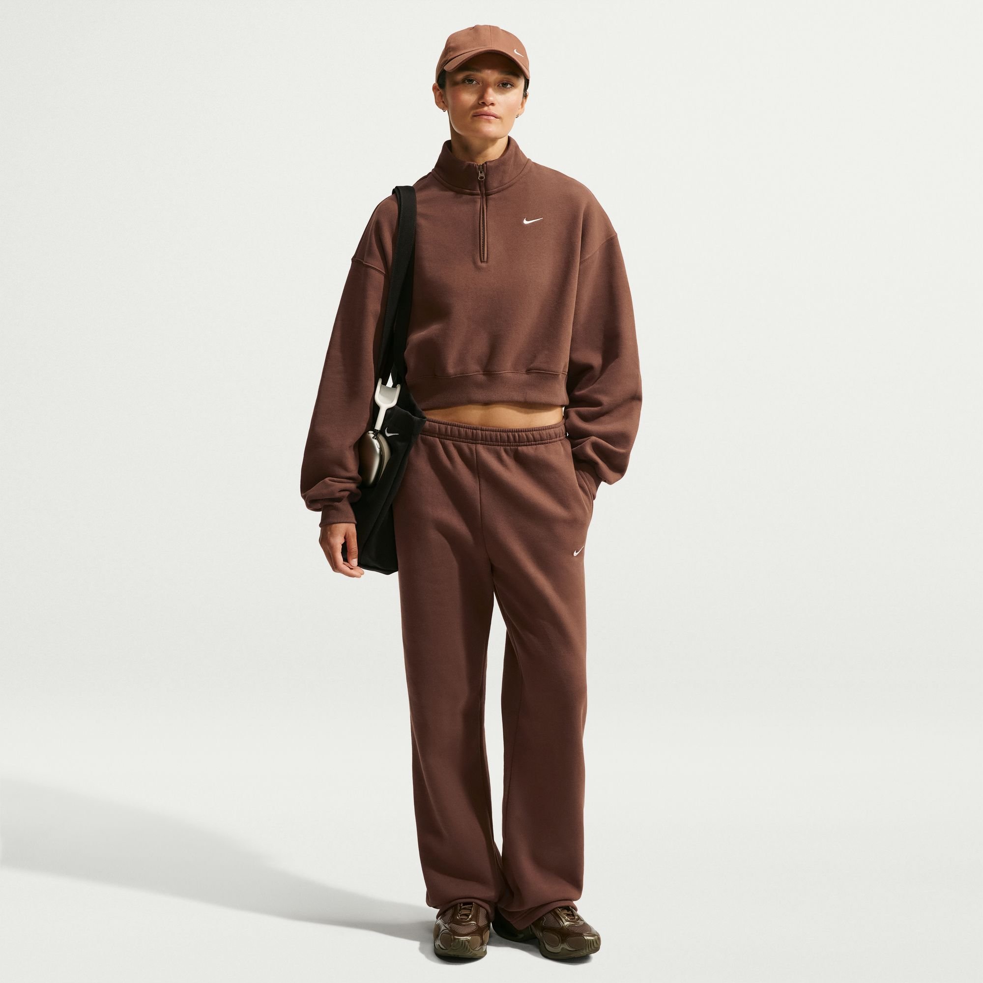 Nike Damen Crop Sweatshirt Cacao Wow Sail