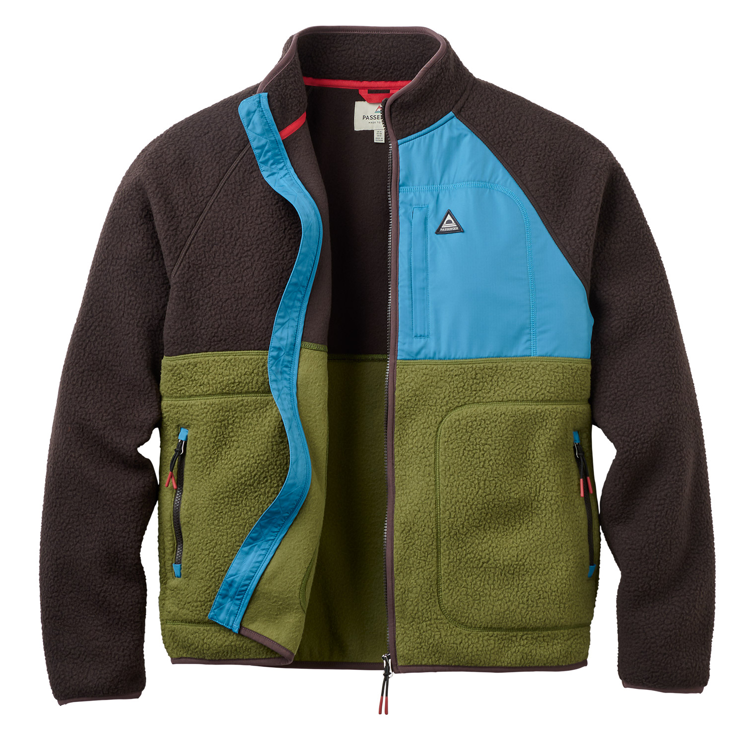Passenger Offgrid Full Zip Sherpa Fleece Jacke Espresso Khaki 26656
