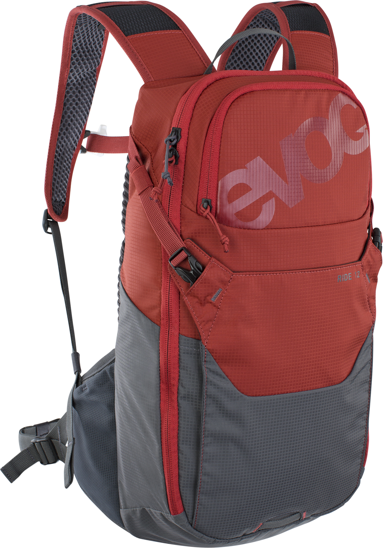 Evoc Ride 12L Bike Rucksack Chili Red Carbon Grey 19748