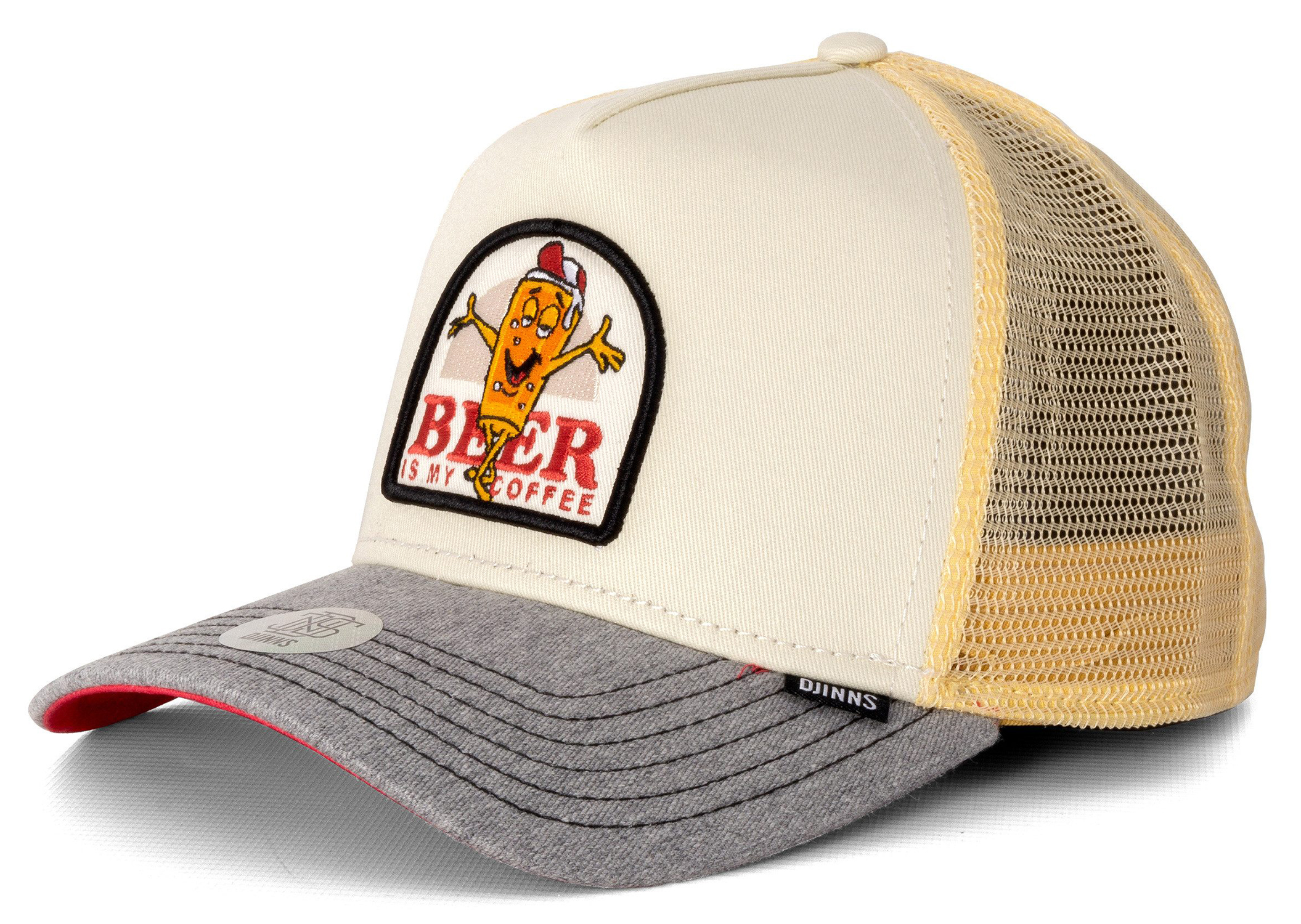 Djinns HFT Trucker Cap Food Beer & Coffee Heather Grey 25360 Djinns HFT Trucker Cap Food Beer & Coffee Heather Grey 25360