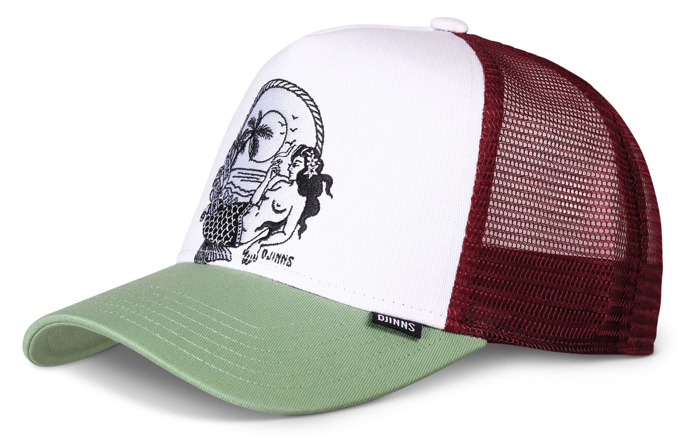 Djinns HFT Trucker Cap Lazy Mermaid White Wine Olive 24284 Djinns HFT Trucker Cap Lazy Mermaid White Wine Olive 24284