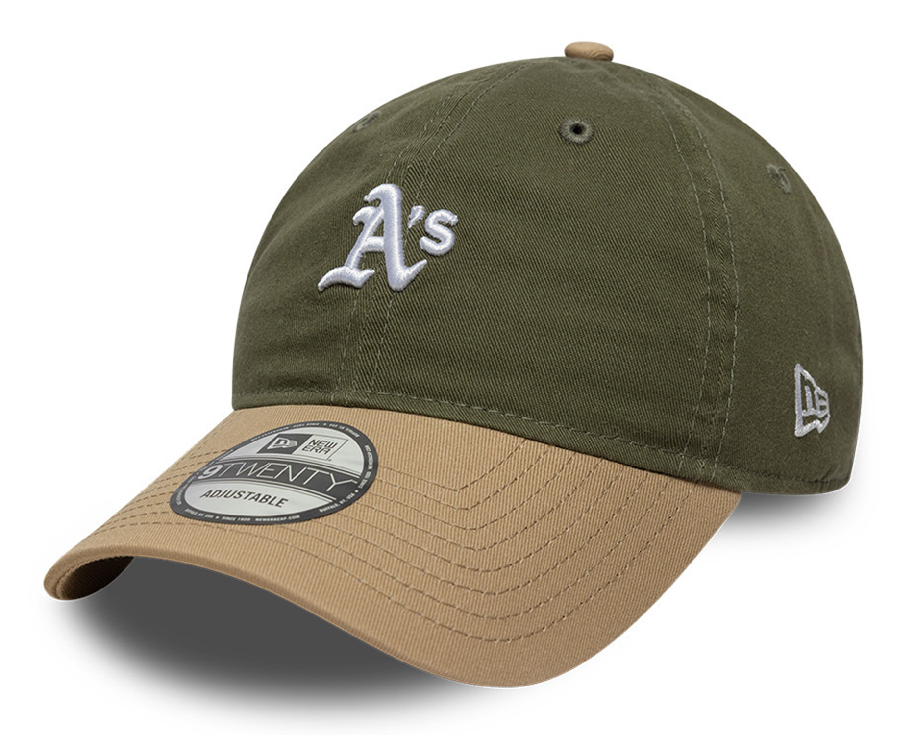 New Era Mini Washed Contrast 920 Cap Oakland Athletics Olive 26125