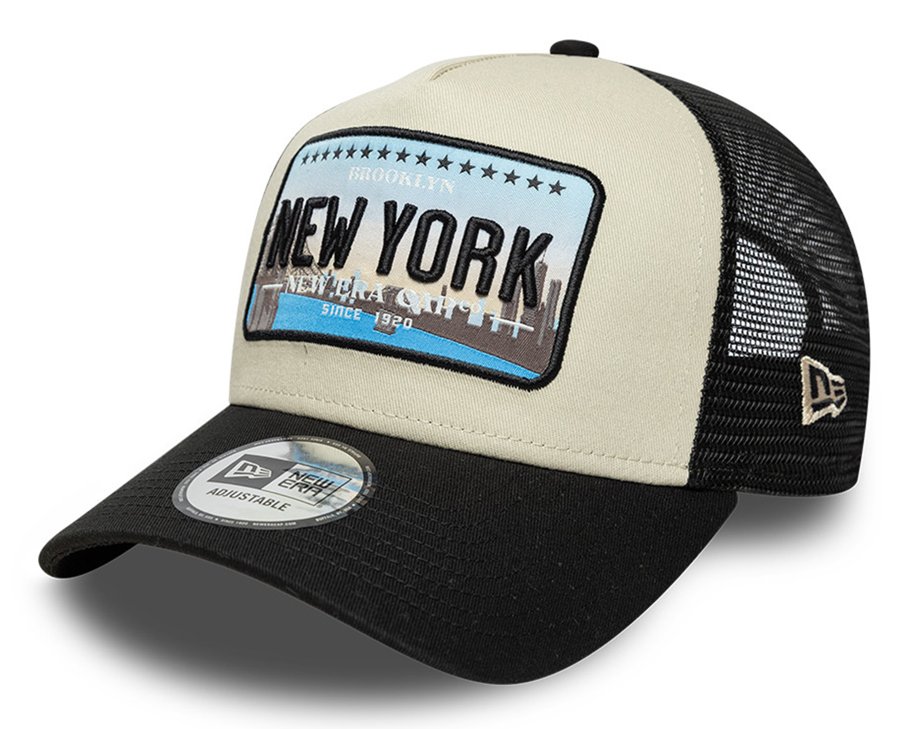 New Era Licence Plate Trucker Cap New York Beige 26180