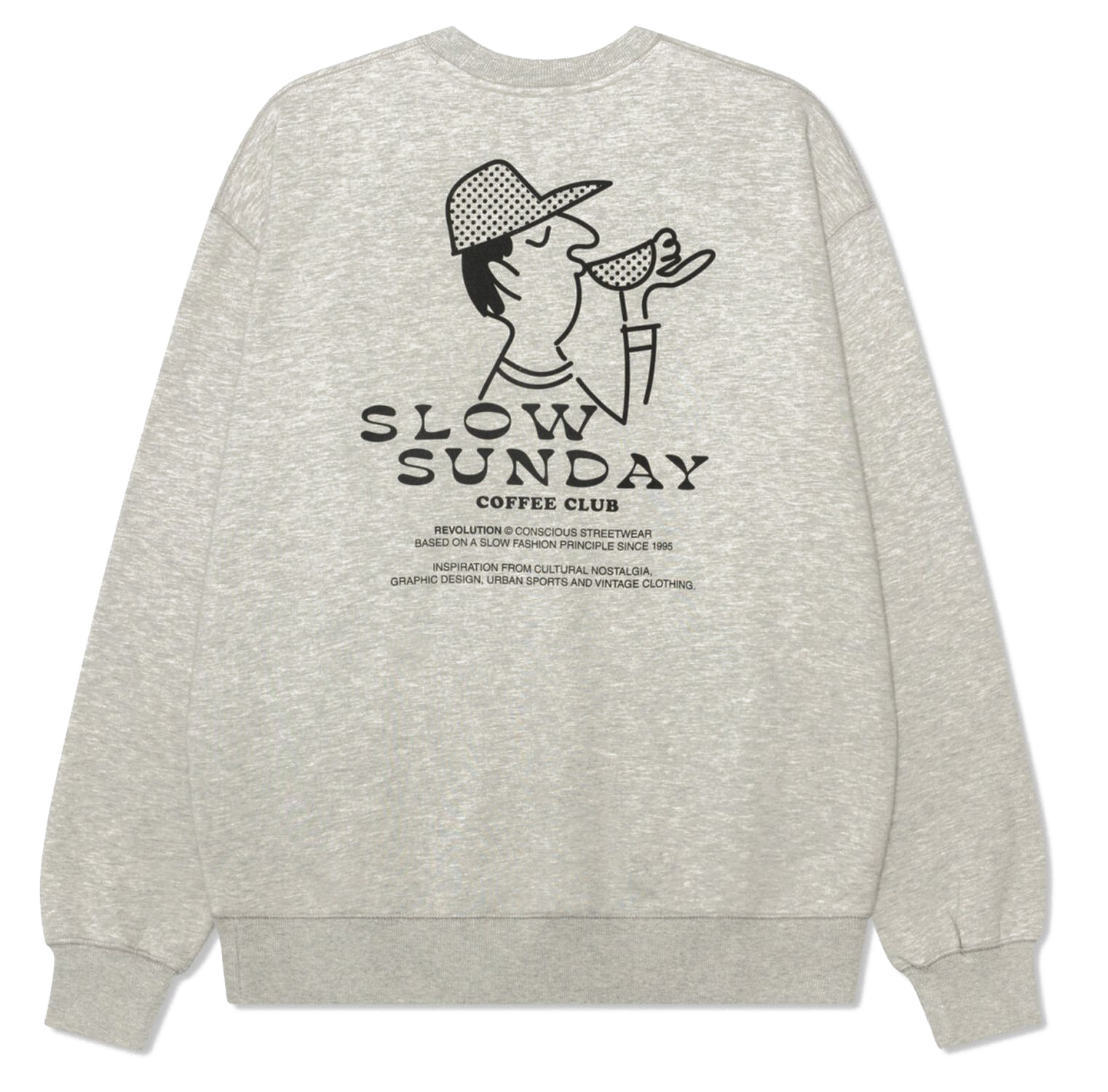 RVLT Revolution Cof Loose Sweatshirt Grey Melange RVLT Revolution Cof Loose Sweatshirt Grey Melange