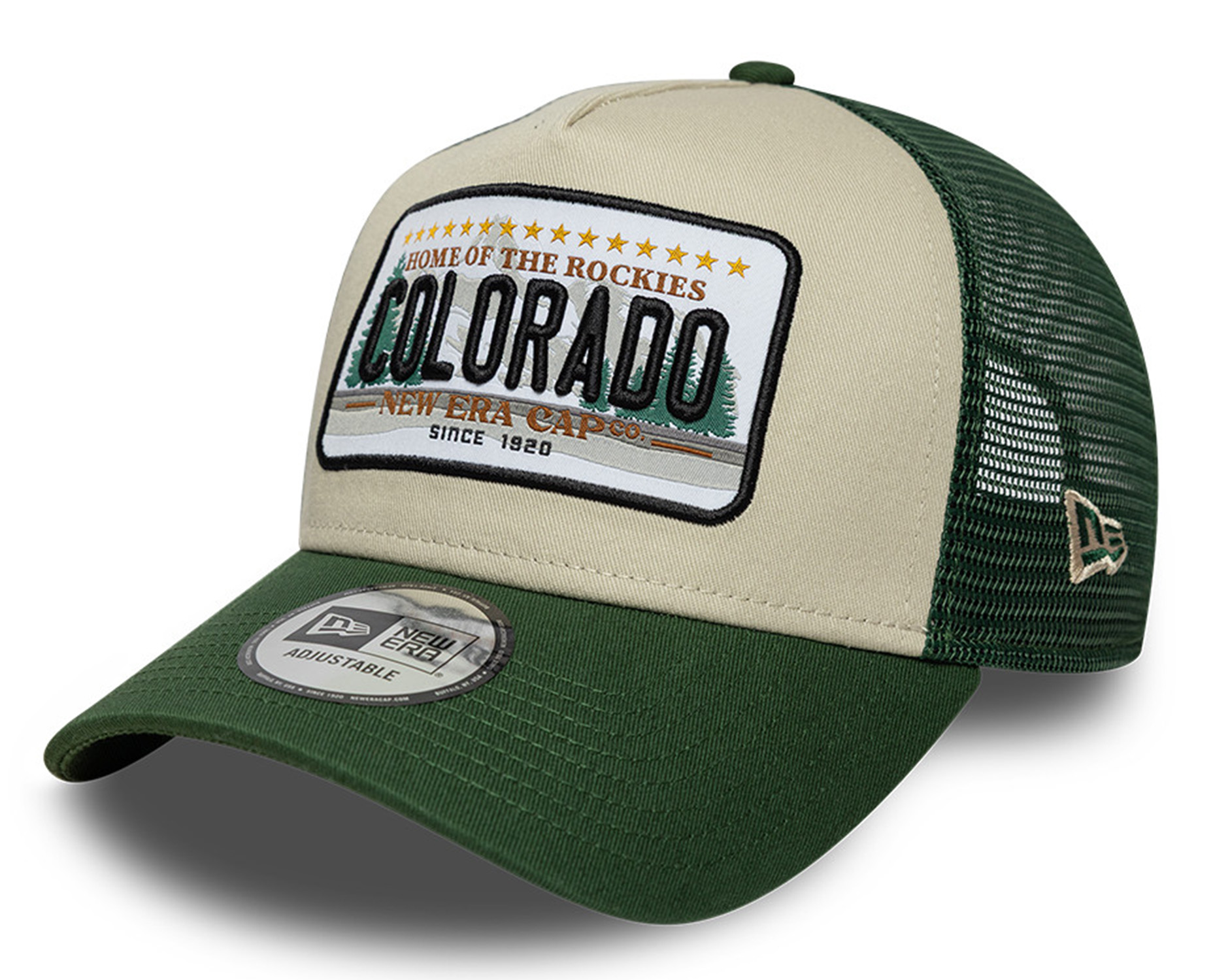 New Era Licence Plate Trucker Cap Colorado Green 26179