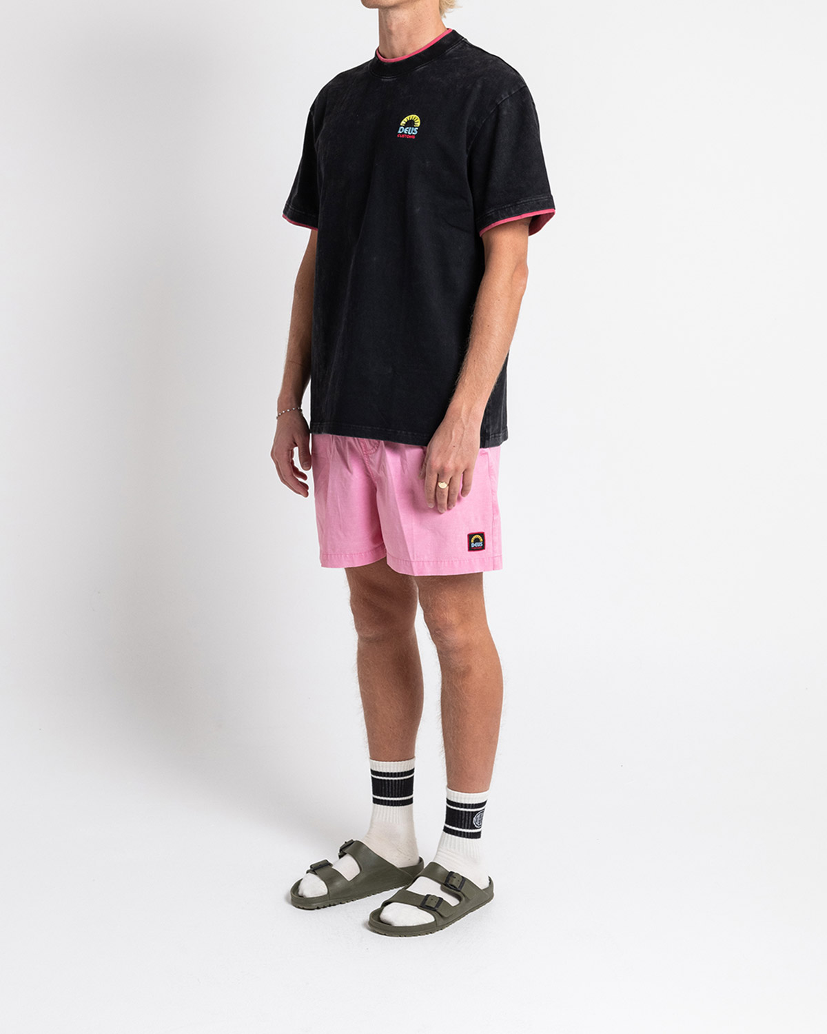 Deus Ex Machine Sandbar Garment Dye Mesh Boardshort Shadow Black 22959