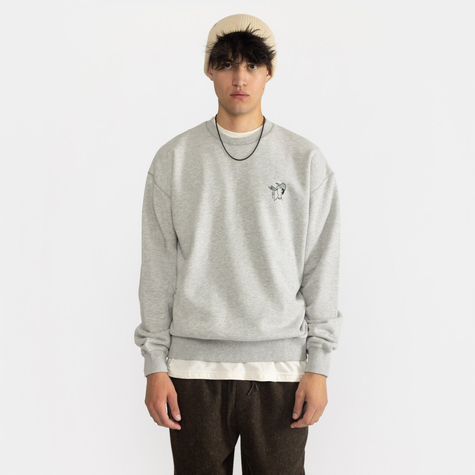 RVLT Revolution Cof Loose Sweatshirt Grey Melange RVLT Revolution Cof Loose Sweatshirt Grey Melange