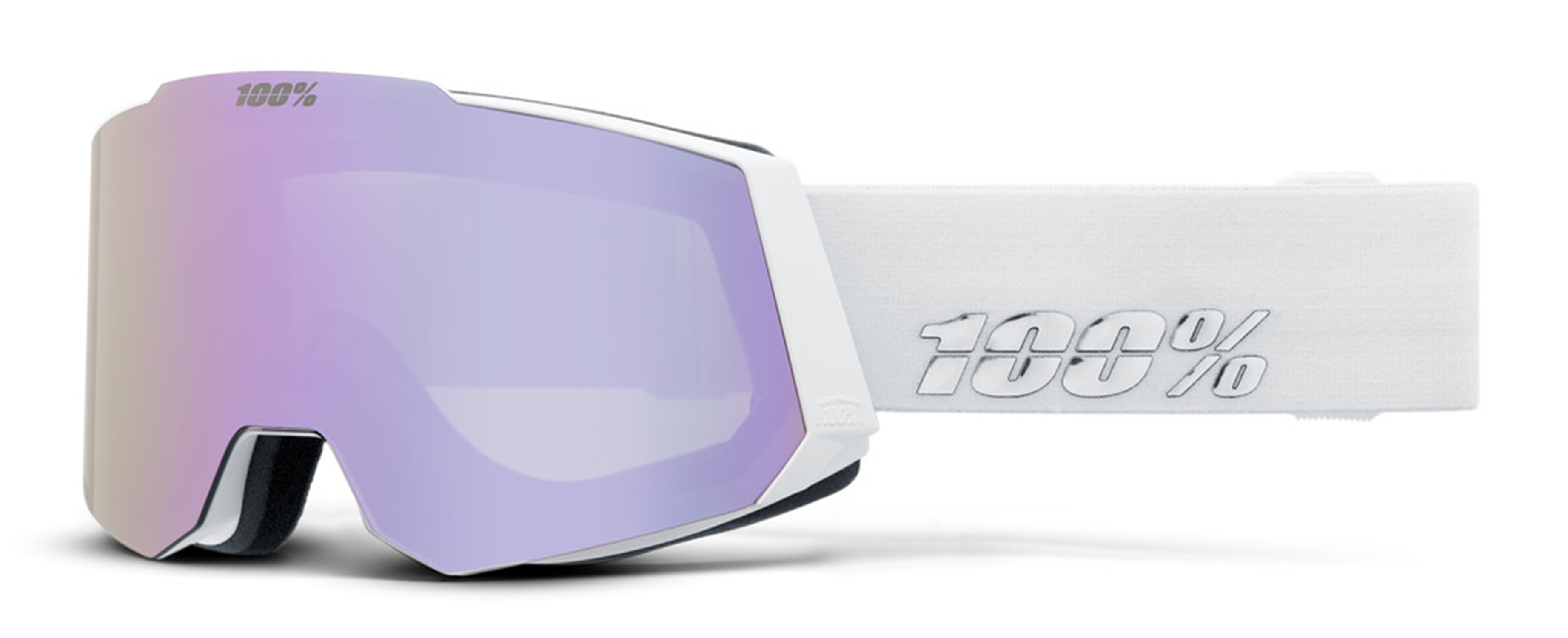 100% Snowcraft Hiper Snow Goggle White Lavender + Ersatzglas 22/23 22751