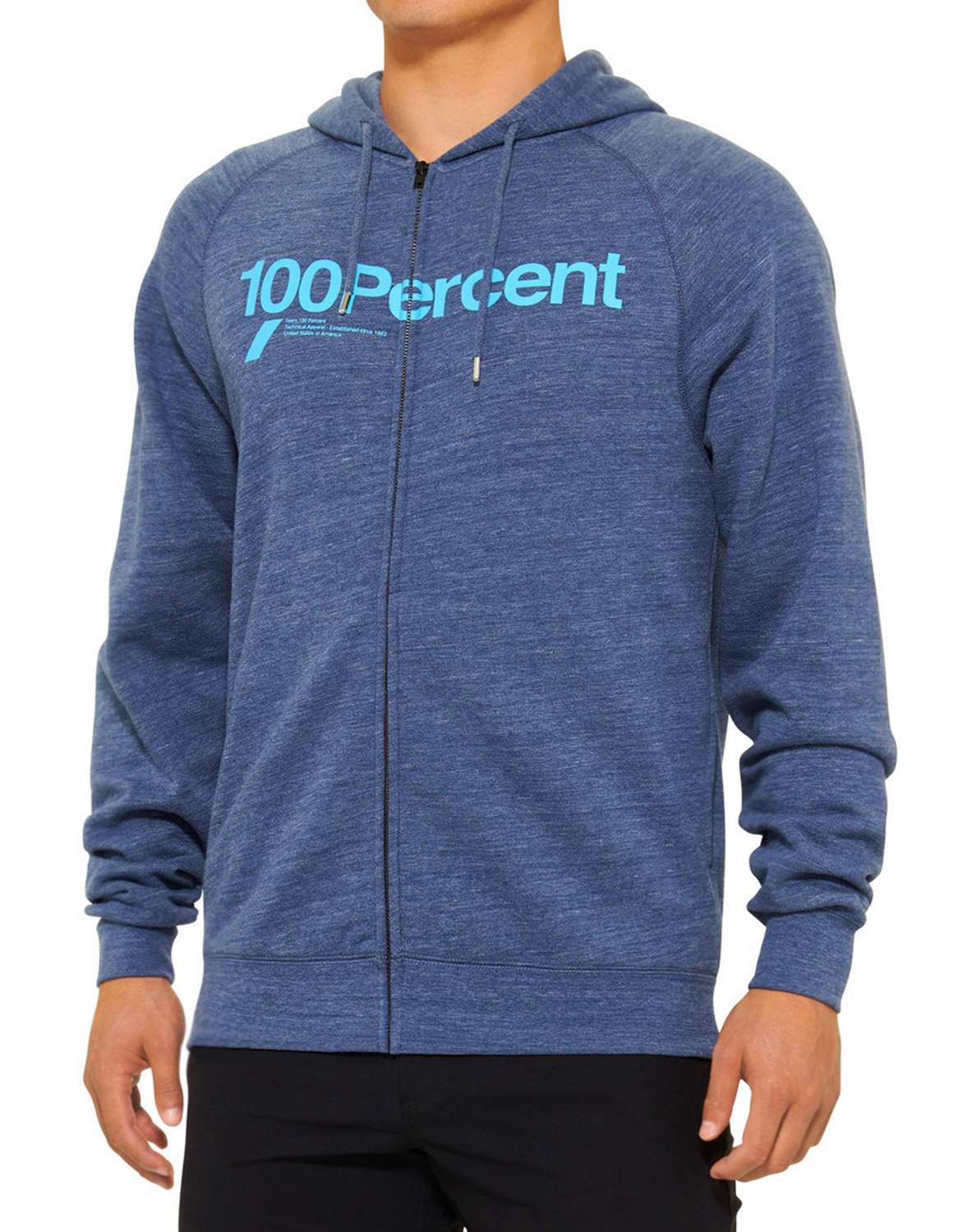 100% Kerv Zip Hoodie Heather Navy 25127 100% Kerv Zip Hoodie Heather Navy 25127