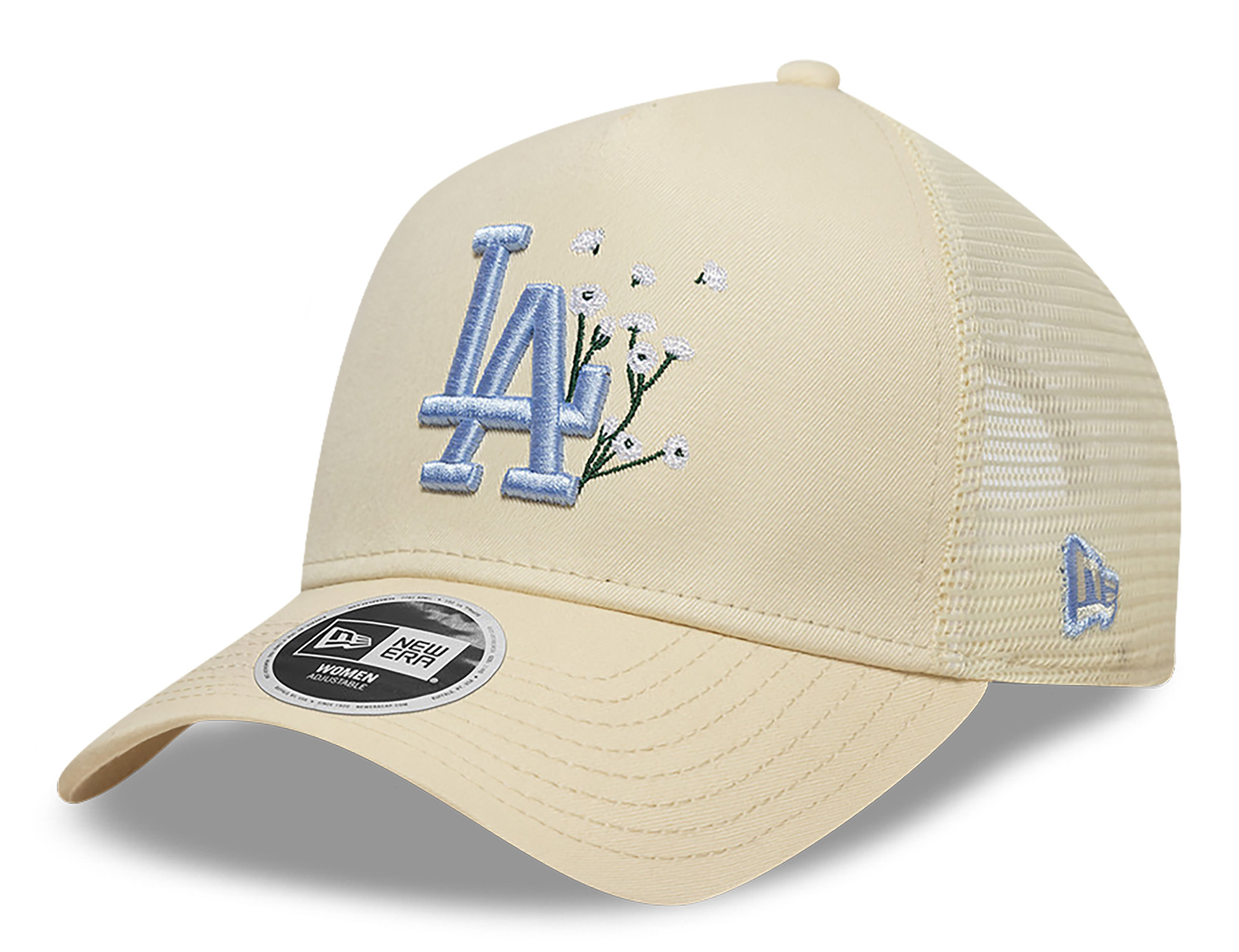 New Era Damen Floral Trucker Cap Los Angeles Dodgers Beige 26167