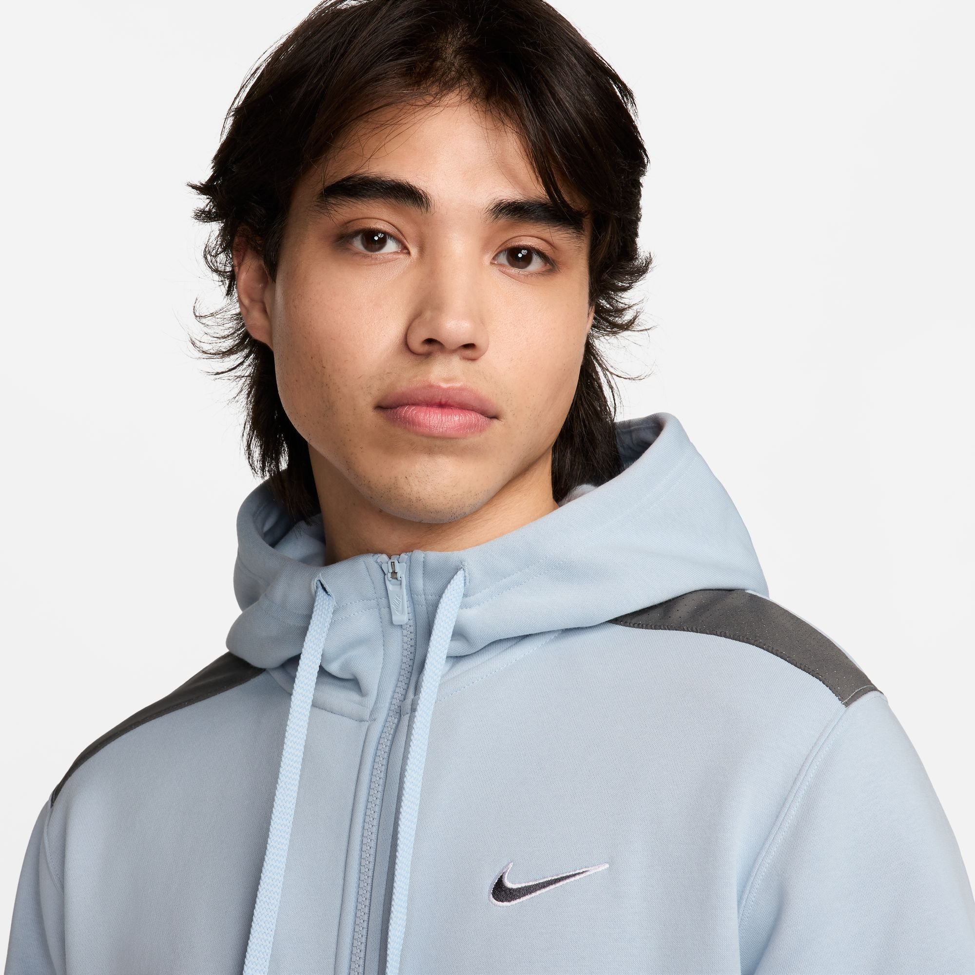 Nike Full Zip Hoodie Armory Blue Iron Grey