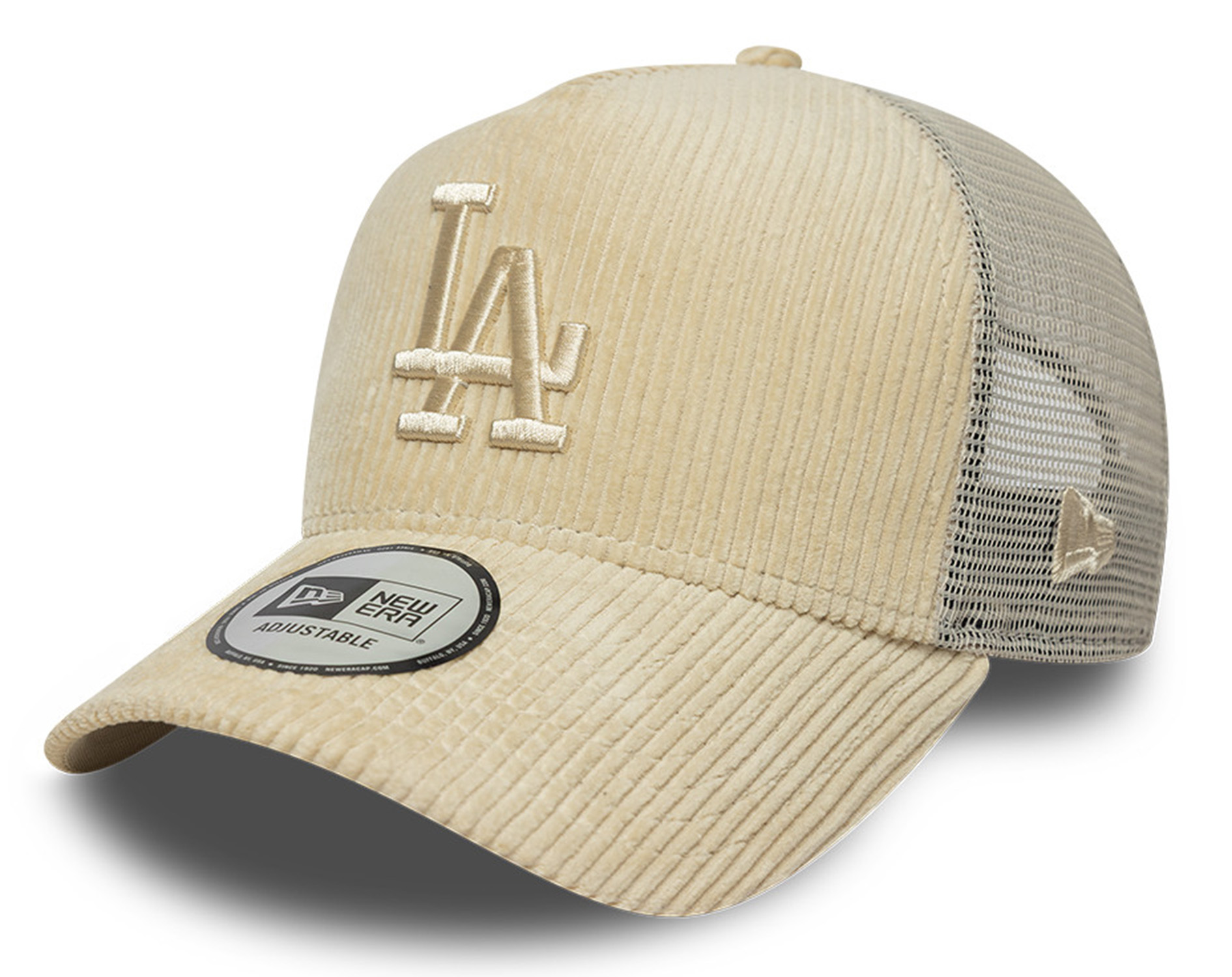 New Era Tonal Cord Trucker Cap Los Angeles Dodgers Beige 26530