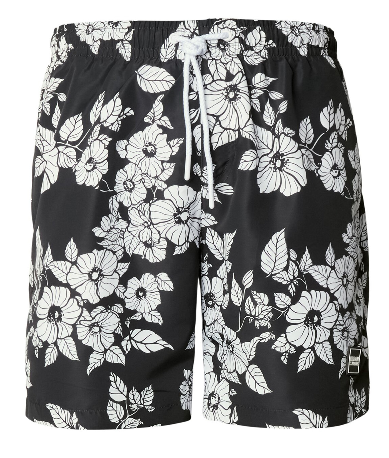Urban Classics Pattern Swim Short Black Flowers 26247