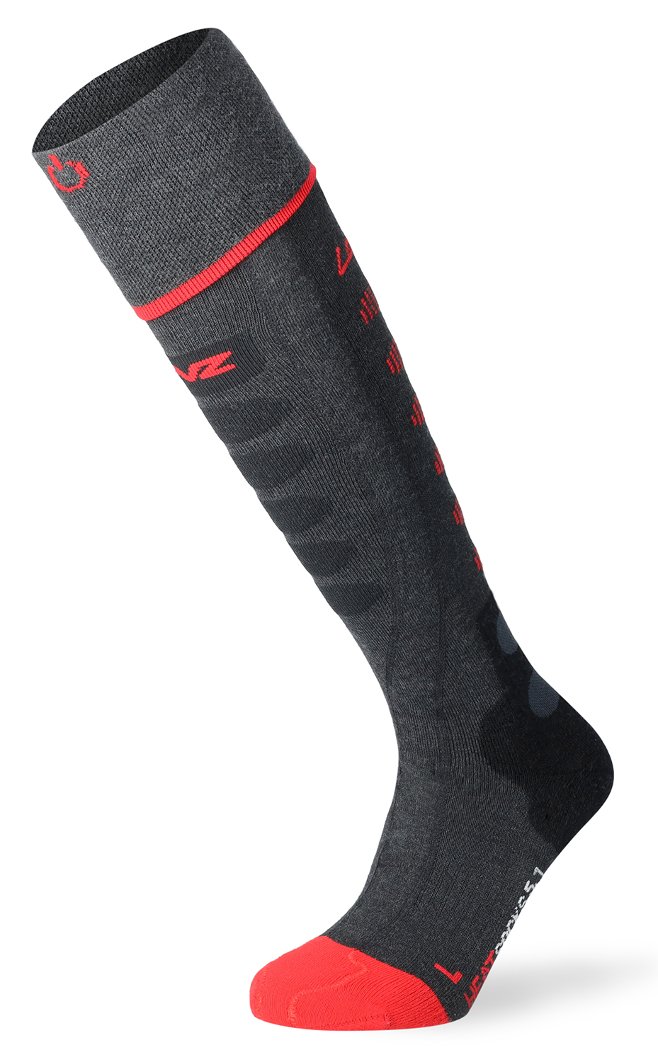 Lenz Heat Sock 5.1 Toe Cap Skisocken Anthrazit Rot 24953
