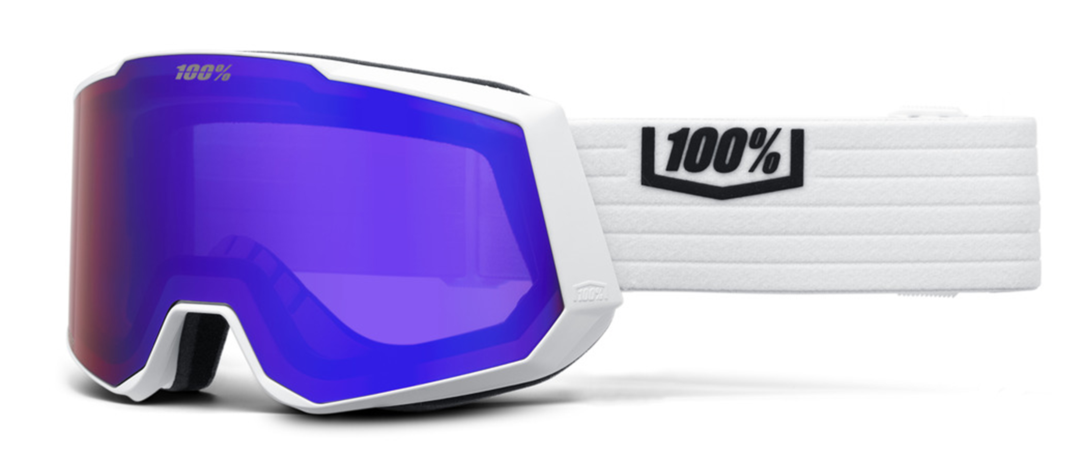 100% Snowcraft XL Hiper Snow Goggle White Violet + Ersatzglas 22/23 22745