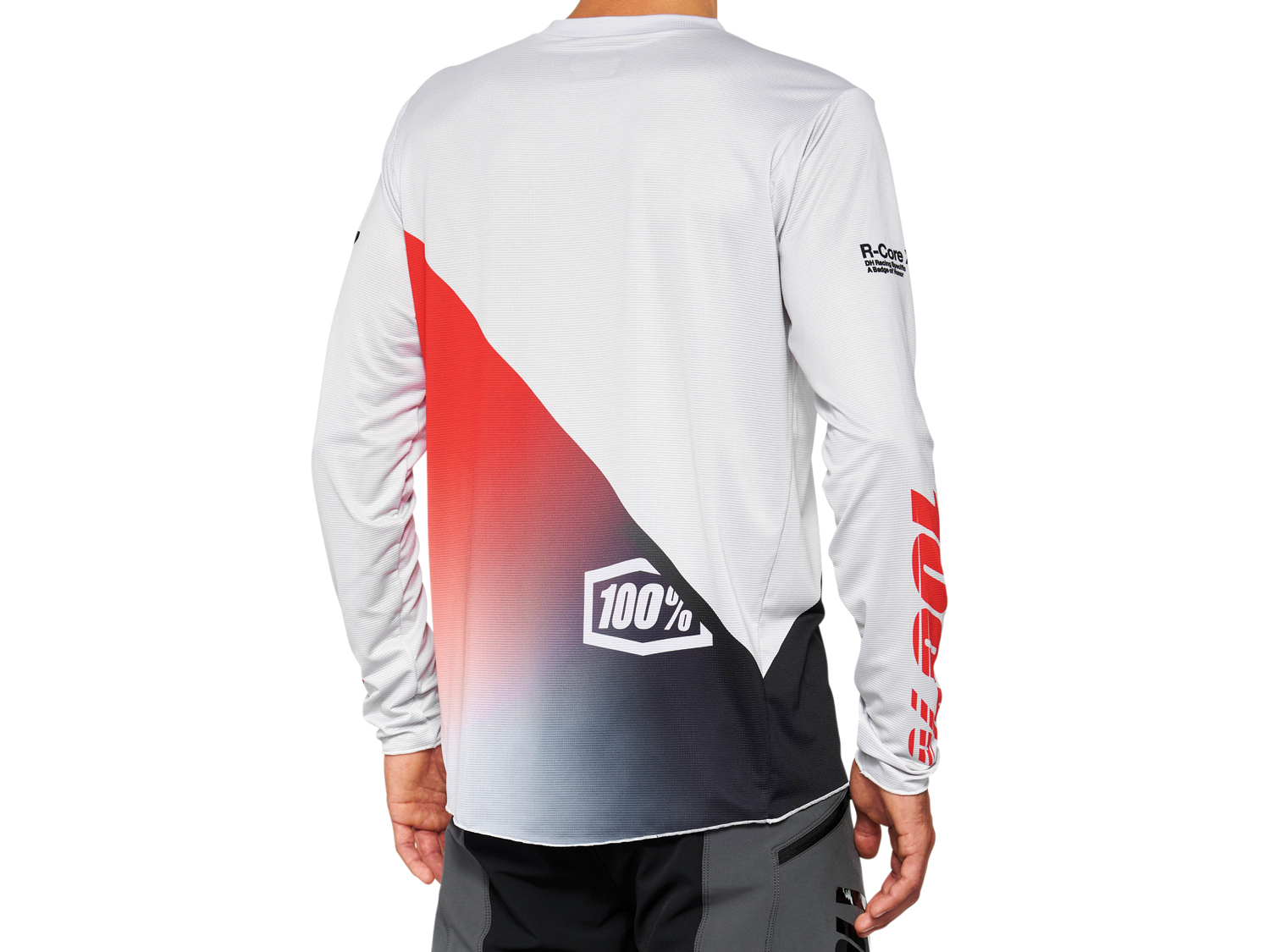 100% R-Core X Bike Longsleeve Jersey Grey Racer Red