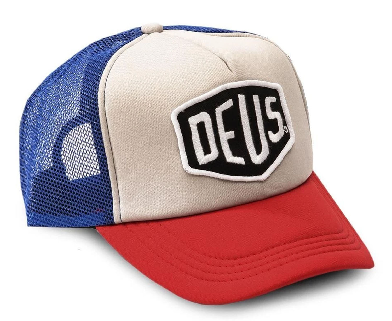 Deus Ex Machina Baylands Trucker Cap Blue Red 17611 Deus Ex Machina Baylands Trucker Cap Blue Red 17611