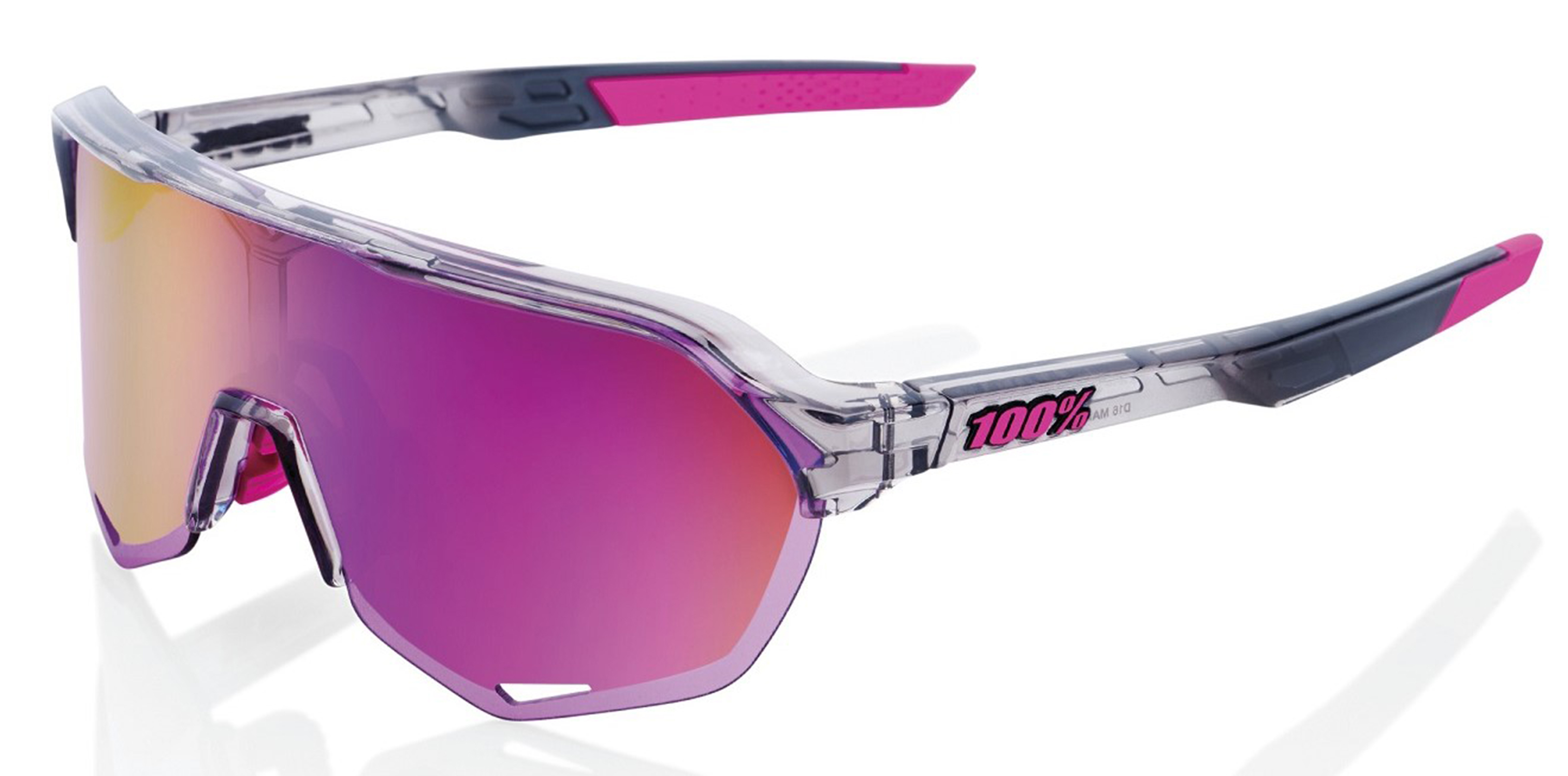 100% S2 Tokyo Nights Transl. Grey Purple Mirror Sonnenbrille